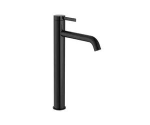 Grifo Monocomando de Lavabo con Caño Alto y Desagüe Click-clack de Titanio Ona Negro Roca
