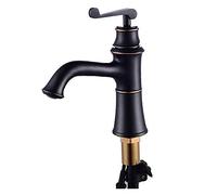 Grifo Monomando Cromado para Agua fría y Caliente, Grifo Retro de Cobre Completo, colección de un Solo Orificio, Grifo para Lavabo, Lavabo, Inodoro, Grifo de Agua fría y Caliente, Grifo para