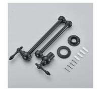 Grifo monomando de latón dorado cepillado for agua fría, for fregadero de cocina, montaje en pared, con caño giratorio y plegable. Operación flexible(Black)