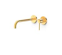 Grifo monomando de latón empotrado para lavabo con amortiguadores acústicos acabado dorado Study Tres - Sin cuerpo empotrable
