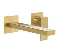 Grifo monomando de latón empotrado para lavabo en pared dorado Antofagasta