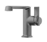 Grifo Monomando de latón para Lavabo de baño, Grifo Mezclador Tipo Cascada, Agua fría y Caliente, Color Gris Plomo, Mezclador Moderno para Lavabo, Modelo ABO Robinet para Uso domés