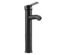 Grifo monomando de lavabo negro de acero inoxidable Grifo de fregadero de lavabo frío alto de una manija para inodoro de baño