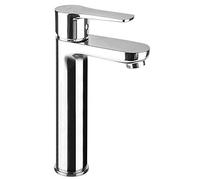 Grifo monomando de lavabo SIO alto, perfecto para lavabos de sobre encimera o tipo bol. Fabricado en latón y acabado cromo brillo. Incluye herrajes, latiguillos y cartucho. Repuestos garantizados