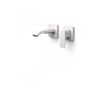 Grifo monomando de pared para lavabo con agua cascada acabado blanco mate Cuadro Exclusive TRES