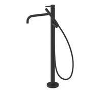 Grifo monomando de pie para bañera acabado negro mate con teleducha y maneta STUDY EXCLUSIVE TRES - Con base empotrable