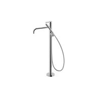 Grifo monomando de pie para bañera con maneta y teleducha acabado cromo STUDY EXCLUSIVE TRES - Con base empotrable