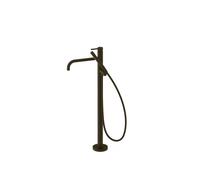 Grifo monomando de pie para bañera con maneta y teleducha acabado negro bronce STUDY EXCLUSIVE TRES - Con base empotrable