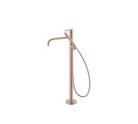 Grifo monomando de pie para bañera con maneta y teleducha acabado oro rosa mate 24K STUDY EXCLUSIVE TRES - Sin base empotrable