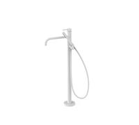 Grifo monomando de pie para bañera con teleducha acabado blanco mate y maneta STUDY EXCLUSIVE TRES