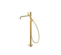 Grifo monomando de pie para bañera con teleducha y maneta acabado dorado STUDY EXCLUSIVE TRES - Sin base empotrable