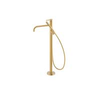 Grifo monomando de pie para bañera con teleducha y maneta acabado oro mate STUDY EXCLUSIVE TRES - Sin base empotrable
