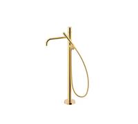 Grifo monomando de pie para bañera y ducha con teleducha acabado dorado STUDY EXCLUSIVE TRES - Sin base empotrable