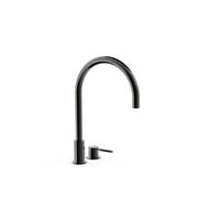 Grifo monomando de repisa para lavabo con instalación libre y acabado negro metalizado Study Tres
