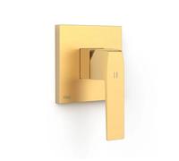 Grifo monomando empotrable de una vía con tornillo de fijación oculto hecho de latón con acabado oro mate SLIM COLORS TRES - Con cuerpo empotrable