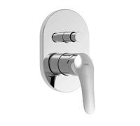 Grifo monomando empotrado para ducha y bañera de latón con acabado cromo Base Plus TRES