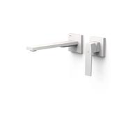 Grifo monomando empotrado para lavabo con junta antihumedad y caño blanco mate Slim TRES - Sin cuerpo empotrable