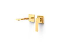 Grifo monomando empotrado para lavabo con junta antihumedad y caño de salida con acabado dorado Slim TRES - Sin cuerpo empotrable