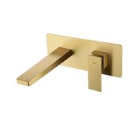 Grifo monomando empotrado para lavabo hecho de latón con acabado oro cepillado Pisa de Imex - Con válvula click-clack oro cepillado
