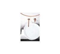 Grifo monomando empotrado para lavabo hecho de latón con acabado oro rosa cepillado Genova de Imex - Con válvula click-clack oro rosa cepillado