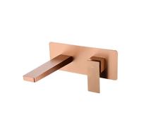 Grifo monomando empotrado para lavabo hecho de latón con acabado oro rosa cepillado Pisa de Imex - Rosado / Sin válvula click-clack