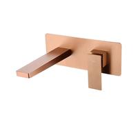 Grifo monomando empotrado para lavabo hecho de latón con acabado oro rosa cepillado Pisa de Imex - Rosado / Con válvula click-clack oro rosa cepillado