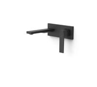 Grifo monomando empotrado para lavabo negro mate con caño de altura estándar Slim Tres - Sin cuerpo empotrable