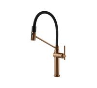 Gessi HABITO Semiprofessionale Warm Bronze Brushed PVD - 60664#726 Grifo monocomando Fregadero | Caño giratorio, Acabado Warm Bronze Brushed PVD, Monomando