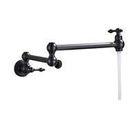 Grifo monomando giratorio y plegable for baño, cocina, grifo de fregadero de agua fría montado en la pared, cromado/negro/níquel cepillado/dorado(Black Bronze A)