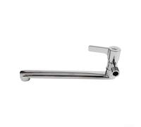 Grifo monomando monomando montado en la pared para fregadero de cocina, solo agua fría, diseño giratorio, acero inoxidable, para piscina de utilidad, 25 cm (25 cm)