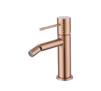 Grifo monomando para bidé con tecnología cold open hecho de latón con acabado oro rosa cepillado Genova de Imex - Rosado / Con válvula click-clack oro rosa cepillado