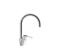 Grifo monomando para fregadero con caño curvo de latón con acabado cromado Cocina Standard TRES