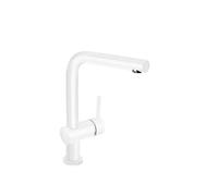 Grifo monomando para fregadero con caño de 28 cm fabricado en latón con acabado blanco mate Exclusive TRES