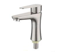 Grifo monomando para fregadero de agua fría de acero inoxidable, mezclador de lavabo a prueba de óxido para guardarropa de invitados, boquilla aireadora de flujo suave, para un accesorio de baño de