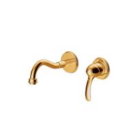 Grifo monomando para lavabo con cuerpo empotrado indivisible con acabado dorado Tres Clasic Tres