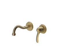 Grifo monomando para lavabo con cuerpo empotrado indivisible con acabado latón viejo mate Tres Clasic Tres