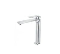 IMEX FIYI BDF016-5 Grifo monomando para lavabo con un diseño alto y moderno con un acabado cromado - Sin válvula