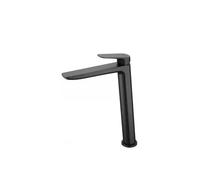 Grifo monomando para lavabo con un diseño de caño alto de acabado negro mate Belgica de Imex - Sin válvula