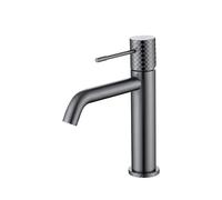 Grifo monomando para lavabo hecho de latón con acabado negro metalizado Genova de Imex