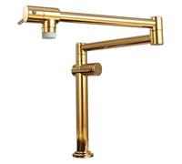 Grifo monomando plegable for fregadero de cocina, de latón, con agua fría y caliente, giratorio 360°.(Gold)