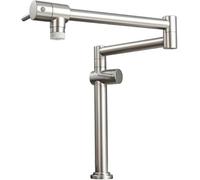 Grifo monomando plegable for fregadero de cocina, de latón, con agua fría y caliente, giratorio 360°.(Silver)