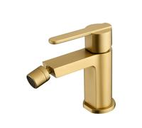 Grifo monomando sobre repisa para bidé hecho de latón con acabado oro cepillado Roma de Imex - Oro / Sin válvula click-clack