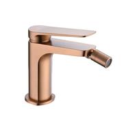 Grifo monomando sobre repisa para bidé hecho de latón con acabado oro rosa cepillado Napoles de Imex - Rosado / Sin válvula click-clack