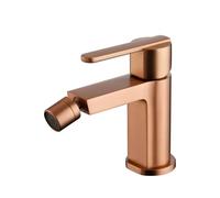 Grifo monomando sobre repisa para bidé hecho de latón con acabado oro rosa cepillado Roma de Imex - Rosado / Con válvula click-clack oro rosa cepillado