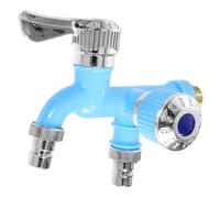 Grifo Multifunción Azul de Doble Salida y Doble Control | Cocina, Metal y Plástico, Instalación Sencilla y Uso Práctico, Lavadora y Aseo Doméstico