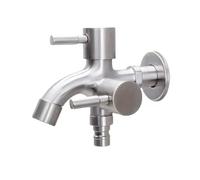 Grifo multifuncional para lavadora, 1 entrada, 2 salidas, grifo de agua doble