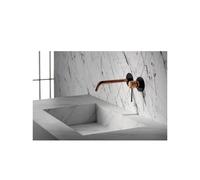 Grifo mural para lavabo en 2 cuerpos con un acabado negro y oro rosa Milos de Imex - Negro / Con válvula click-clack