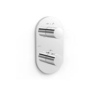 Grifo ovalado ducha bañera de plástico ABS acabado cromado THERM-BOX TRES - Con cuerpo empotrable