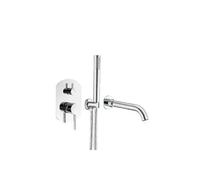 Grifo para bañera con alcachofa de mano y maneta monomando de acabado cromado Duero de Valaz