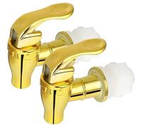 Grifo para dispensador de bebidas, 2 grifos para dispensador de bebidas, sin fugas, plástico PP dorado con válvula, piezas de repuesto de agua para jugo, oso